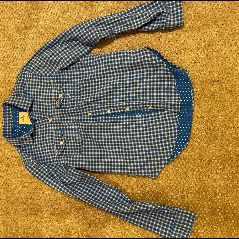 Blue checkered flannel
